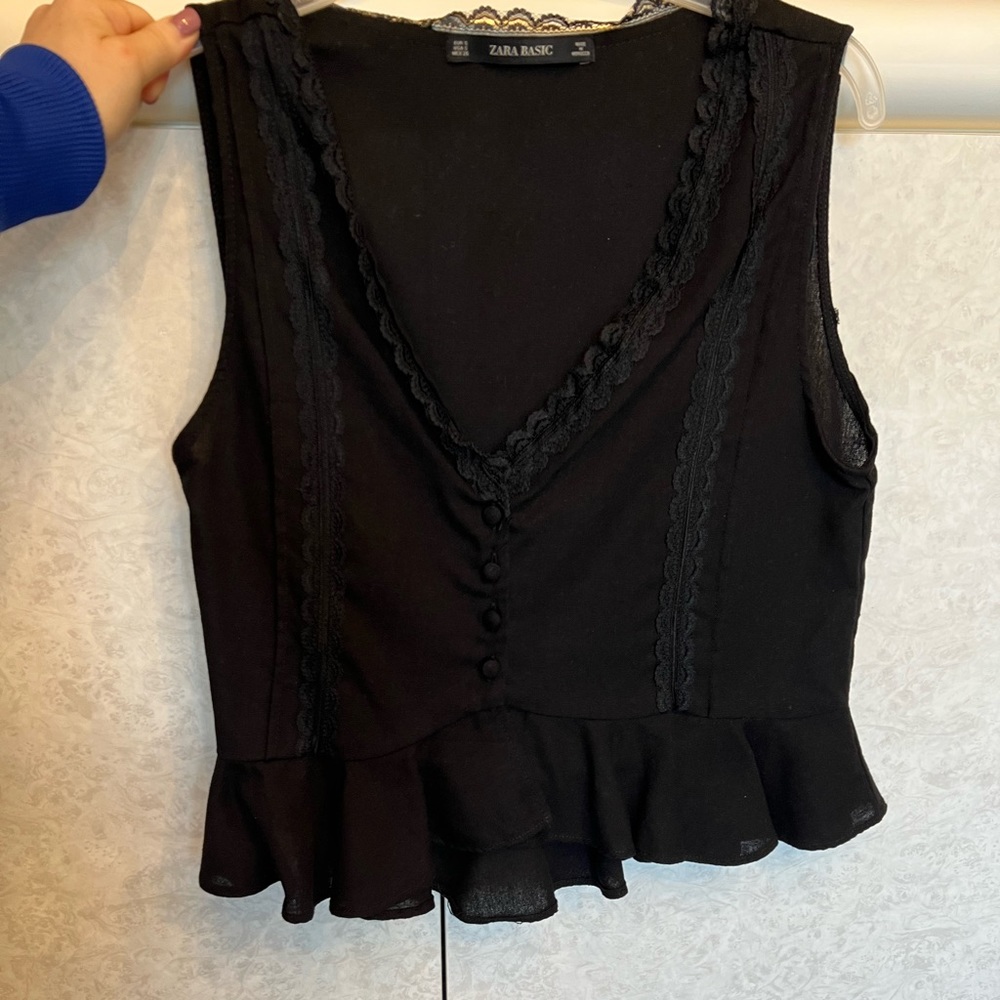 Black Zara Peplum Top